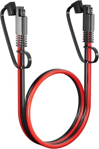 SAE Extension Cable 14AWG, Heavy Duty SAE to SAE Extension Cord with Waterproof Cap, 12V/24V DC Power Cable for Solar Panel, Car Battery Charger, RV, Truck, Boat, Power Inverter (1.65FT) - color: 1.65FT