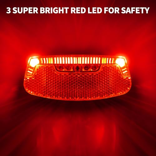 BV Bike Lights for Night Riding LED Bike Tail Light - Bicycle Light Battery-Powered/Rechargeable - Rear Bike Light Weather Resistant - Visible Up to 1500ft Bicycle Tail Light LED Bike Light - size: Rear Carrier Mount - B - Single