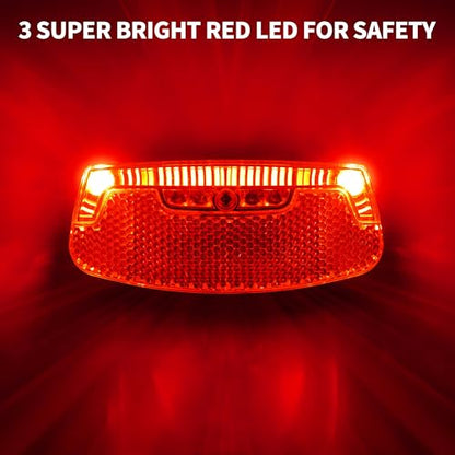 BV Bike Lights for Night Riding LED Bike Tail Light - Bicycle Light Battery-Powered/Rechargeable - Rear Bike Light Weather Resistant - Visible Up to 1500ft Bicycle Tail Light LED Bike Light - size: Rear Carrier Mount - B - Single