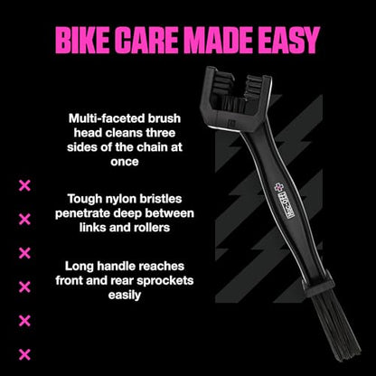 Muc-Off Motorcycle Chain Brush - Bike Cleaning Brush, Motorcycle Brushes, Bike Chain Scrubbing Brush - Bike Cleaning Brushes for Motorcycle