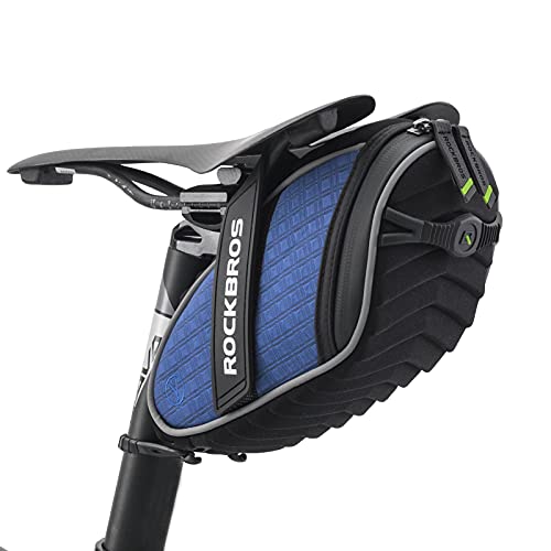ROCKBROS Bike Saddle Bag Bicycle Seat Bag 3D Shell Saddle Bag Under Seat Cycling Seat Pack for Mountain Road Bike Bicycle Blue - color: Blue