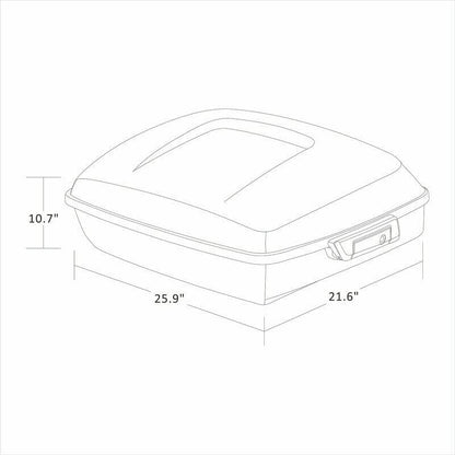 TCMT Chopped Motorcycle Trunk Box Backrest Mounting Luggage Rack Fit For Harley Touring 1997-2008 Road King Road Street Electra Glide Pack - color: Set B3 Chrome Latches#Black Rack