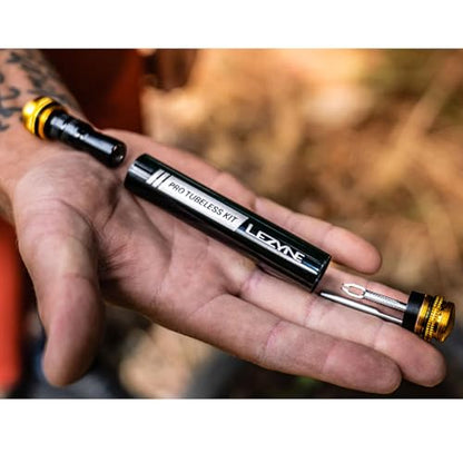 LEZYNE Pro Tubeless Kit | Portable All-In-One Bicycle Tire Repair System with Aluminum Body, Tire Plugs, CO2 Inflator & Stainless Steel Tools | For Road, Gravel & MTB Bikes, Pro Tubeless Kit Loaded - size: Pro Tubeless Kit Loaded
