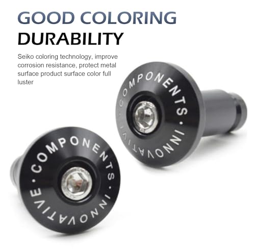 2PCS Motorcycle Bar End Plug Anti Vibration Silder Plug, 7/8" Alloy Shockproof Handlebar Cover, Personalized Motorcycle Handlebar Grip End Caps Decoration, for Most Dirt Bikes (Black)