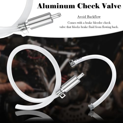 Brake Bleeder Hose,One Men Motorcycle Brake Bleeder Kit for Maintenance & Replacement of Brakes Fluid,Essential Clutch Bleeders Kit with Brakes Bleeders One Way Valve & Clamp