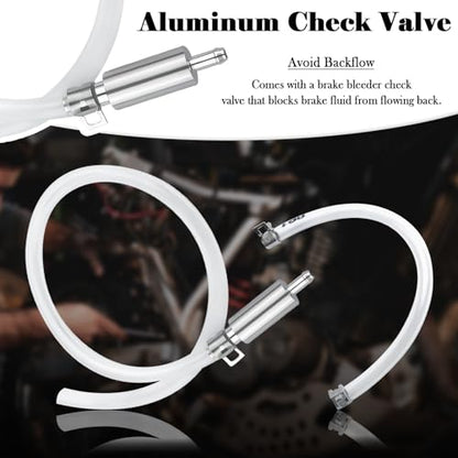 Brake Bleeder Hose,One Men Motorcycle Brake Bleeder Kit for Maintenance & Replacement of Brakes Fluid,Essential Clutch Bleeders Kit with Brakes Bleeders One Way Valve & Clamp
