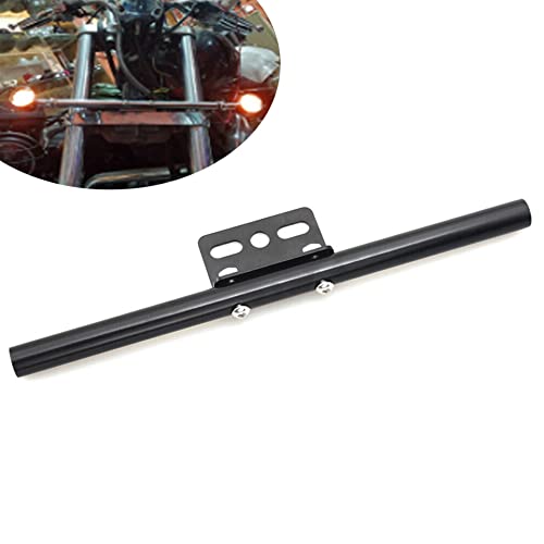 SIKUAI Metal Steel Front Rear Short Mount Turn Signal Light Tube Bar Bracket for HONDA for Kawasaki for Yamaha for Suzuki for Harley bikes for Touring Chopper Custom Applications Black