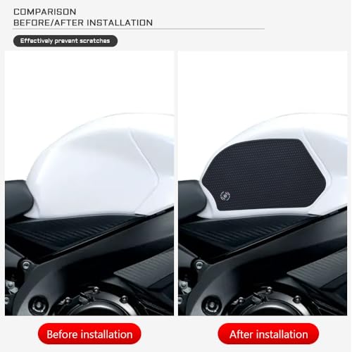 New 2026 for GSXR600 GSXR750 GSX-R GSXR 600 750 2011-2024 2025 Motorcycle Side Fuel Tank pad Tank Pads Protector Stickers Decal Gas Knee Grip Traction Pad Tankpad (One Set) Black