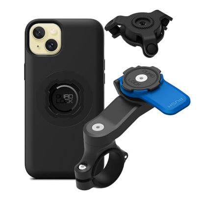 Quad Lock Motorcycle Handlebar Mount Kit with Vibration Dampener and MAG Phone Case for iPhone 15 Plus - size: iPhone 15 Plus