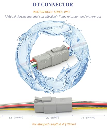DT Deutsch 6 Pin Connector Kit Waterproof Electrical Connector 16 AWG Male and Female Automotive Wire Connectors for Car Truck Boat (6 Pin 2 Sets) - size: 6 Pin 2 Sets