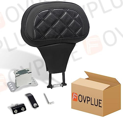 FOVPLUE Adjustable Rider Backrest, Detachable Plug-in Driver Backrest Pad w/Mounting Kit for Harley Touring CVO Road Glide Street Glide Tri Glide FLHTK/L Electra Glide Road King 2009-2023,Style 6 - color: Black Modern style
