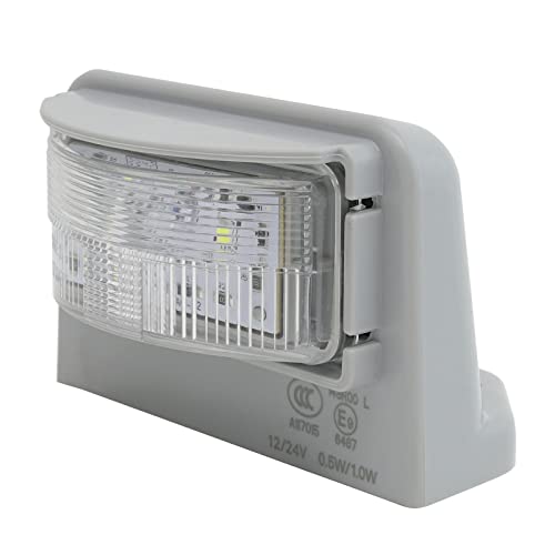 LED License Plate Light for Trailer RVs Trucks Boat UTV ATV Lorry 12V 24V White Number Plate Lamp Trailer Light Waterproof License Tag Lights - size: White Housing + Light Only
