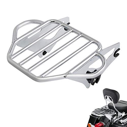 Chrome Detachable Passenger Backrest Sissy Bar Upright w/ 2 Up Luggage Rack Fits for Harley Touring Road King Street Road Electra Glide 2009-2025 2021 2021 2018 - color: Chrome #3