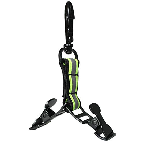 MELOTOUGH Firefighter Glove Strap | Work Glove Holder Clip with Glove Leash Swivel Snap Hook,Alligator Clip - color: Hi-vis Lime