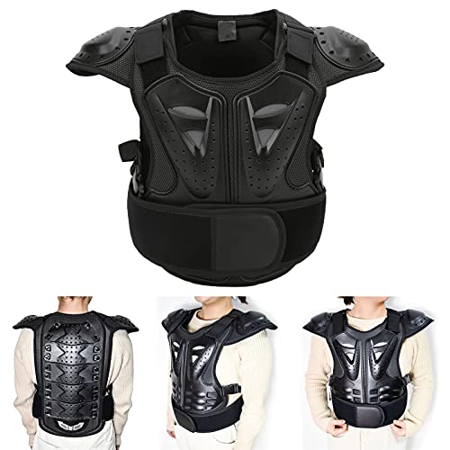 Kids Riding Armor Kids Cycling Armor Youth Body Protector Child Protective Vest Chest Back Protector Reflective Adjustable Hook and for Motorcycle Scooter - size: Medium