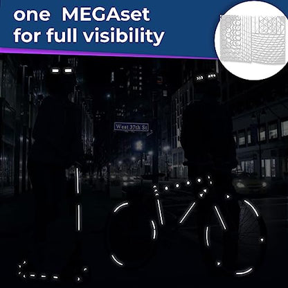 LOOM Reflective Stickers Mega Kit (101pcs WHI-Gray)• Nighttime Safety Waterproof Self-Adhesive Decals for Helmets, Skateboard, Bike, Scooter, E-Bike, Motorcycle & Strollers • Bright Colors - color: White-gray