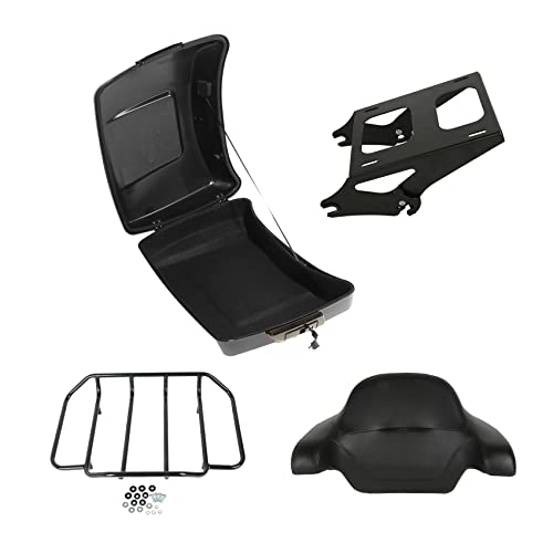 Gloss Black 10.7'' Chopped Tour Luggage Trunk Backrest Detachable Mounting Rack Fit for 2014-2025 Harley Davidson Touring Street Glide Road King Glide - color: Chopped Trunk Set #5