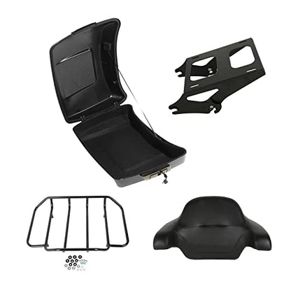 Gloss Black 10.7'' Chopped Tour Luggage Trunk Backrest Detachable Mounting Rack Fit for 2014-2025 Harley Davidson Touring Street Glide Road King Glide - color: Chopped Trunk Set #5