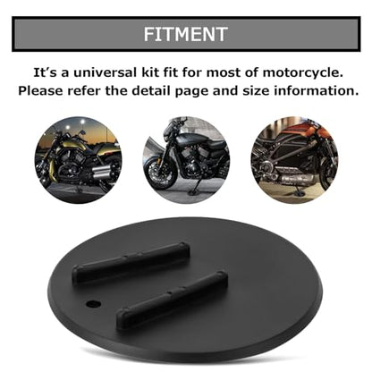 PSLER Motorcycle Kickstand Pad Kick Stand Coaster Puck Parking Stand Support Plate Helps Park Your Bike on Hot Pavement Grass Soft Ground