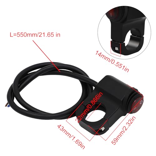 FLYPIG 12V Motorcycle ATV Waterproof Handlebar Headlight Switch | Fog Spot Light LED On Off, Fits 7/8 inch 22mm, For Motorcycles Bicycle Motorbike ATVs Scooters