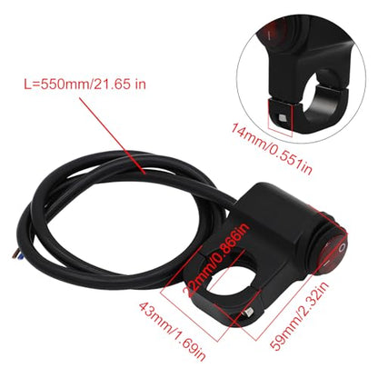 FLYPIG 12V Motorcycle ATV Waterproof Handlebar Headlight Switch | Fog Spot Light LED On Off, Fits 7/8 inch 22mm, For Motorcycles Bicycle Motorbike ATVs Scooters