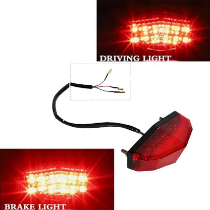 12V Universal 12 LED Motorcycle Rear Tail Light Brake Stop Running TAIL LIGHT Compatible With ATV Dirt Bike Dual Sport (Red) - color: Red