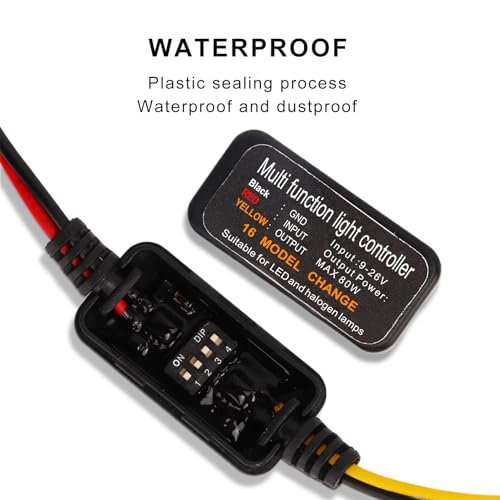 4pcs LED Flash Strobe Controller, 80W Universal DC9‑26V 16 Strobe Modes Brake Light Flasher Brake Light Strobe Module, Car Flasher Module for Motorcycles Cars Trucks for Brake Light Tail Stop Light