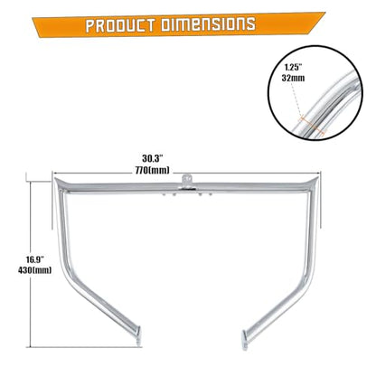 Kinglemc Crash Bar Engine Guard Highway Bar for Harley Davidson Touring Road King Street Glide Electra Glide CVO and Trike Models 1997-2008 (Chrome) - color: Chrome-D