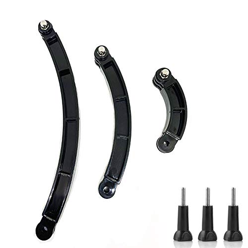3-in-1 Curved Arced Extension Arms in Different Lengths(7.5/13.5/19.5cm) Compatible for Gopro Series, SJCAMs, Geekpro and Other Action Cams ect.