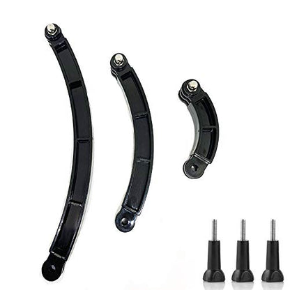 3-in-1 Curved Arced Extension Arms in Different Lengths(7.5/13.5/19.5cm) Compatible for Gopro Series, SJCAMs, Geekpro and Other Action Cams ect.