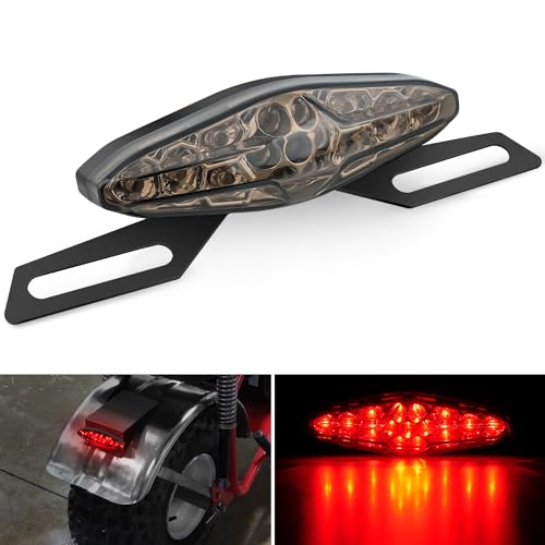 Nilight Motorcycle Tail Lights LED Brake Running Light with License Plate Bracket Dirt Bike Rear Lighting Compatible with Honda Yamaha Kawasaki Suzuki Chopper Turing Cruiser, Red - color: Motorcycle Tail Lights Smoked 2PCS