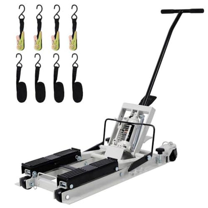 Hydraulic Motorcycle Lift Jack 1500 LBS, Portable Scissor Hoist Table with Wide Deck, Safety Pin & 4 Wheels for Street Bikes, Cruiser Bikes, Touring Motorcycles, ATV & UTV
