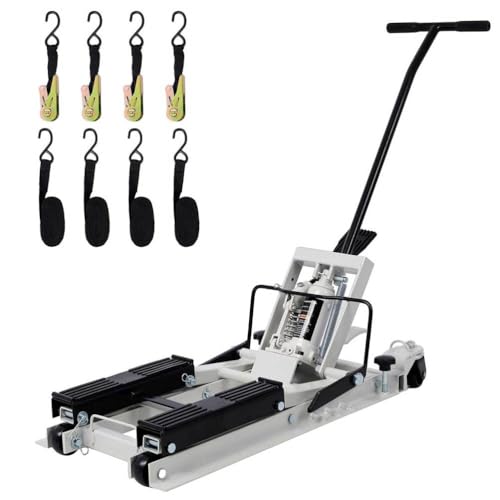 Hydraulic Motorcycle Lift Jack 1500 LBS, Portable Scissor Hoist Table with Wide Deck, Safety Pin & 4 Wheels for Street Bikes, Cruiser Bikes, Touring Motorcycles, ATV & UTV