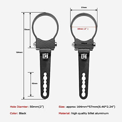 Tube Clamps Mounting Brackets for LED Bar Work Lights Fog Lights - Fit 2" Bull Bar, 2pcs - size: 2"