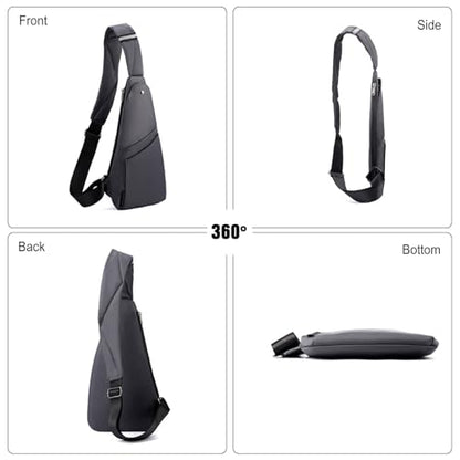 FANDARE Lightweight Sling Bag Men Chest Pack with Reflective Strips Women Versatile Motorcycle Crossbody Bags Cover Shoulder Carry Body Wallet for Hiking Running Outdoor Travel Daypacks Grey - color: Grey