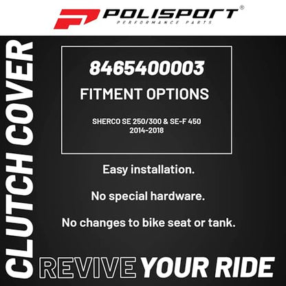 Polisport Clutch Cover Protector Kit (Grey) - Compatible with Sherco SE250/300(2014-2023)