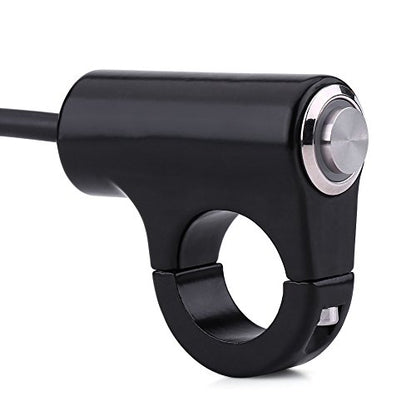 Motorcycle Handlebar Switch, 7/8" 22mm Handlebar Mount Push Button Switch Weatherproof Handlebar Control Switch Button Headlight Brake Fog Lights ON/Off(B)