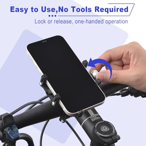 NineLeaf 10PK Bike Phone Mount Holder, Aluminum Motorcycle Phone Mount, Handlebar Mounted Cell Phone Holder for Bike, Camera Friendly, Rotatable, Universal Bicycle Phone Mount for 2.2-3.7 Inch Phones - color: 10PK