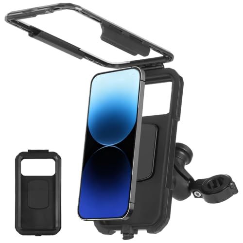 Phone Mount with Waterproof Protector, Sturdy Phone Mount, Full Coverage, Sensitive Touchscreen, 360° Adjustable Smartphone Holder for 4.7-6.3 in Phones