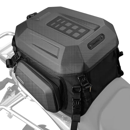 Rhinowalk Motorcycle Tail Bag (Matte Black—Upgraded Version, 23-35 L) - color: Matte Black—Upgraded Version, size: 23-35 L
