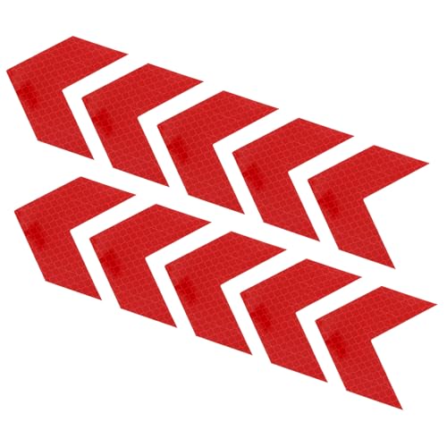 PATIKIL Reflective Stickers, 20 Pack 2.36 x 2.36 Inch Waterproof Adhesive High Visibility Night Caution Warning Arrow Shape Safety Tape Reflector for Trucks Trailers Cars, Red - color: Red