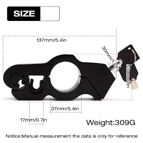 Motorcycle Throttle Lock Anti Theft Motorcycle Handlebar Lock Universal Heavy Duty Motorcycle Grip Handlebar Lock for Motorbike Scooter ATVs Sports Bikes Mopeds(Black)