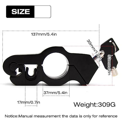 Motorcycle Throttle Lock Anti Theft Motorcycle Handlebar Lock Universal Heavy Duty Motorcycle Grip Handlebar Lock for Motorbike Scooter ATVs Sports Bikes Mopeds(Black)