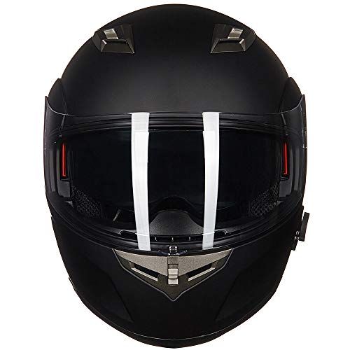 ILM Bluetooth Integrated Modular Flip up Full Face Motorcycle Helmet Sun Shield Mp3 Intercom Model 953/953 PRO - color: Matte Black