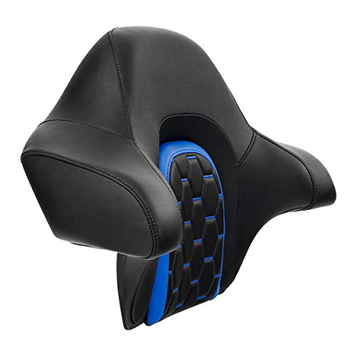 C.C. RIDER Wrap Around King Tour Trunk Backrest fit for Harley Touring Road King Street Glide Road Glide Electra Glide 2014-2024 - color: Passenger Backrest 23#Black+Blue