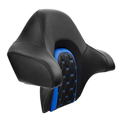 C.C. RIDER Wrap Around King Tour Trunk Backrest fit for Harley Touring Road King Street Glide Road Glide Electra Glide 2014-2024 - color: Passenger Backrest 23#Black+Blue