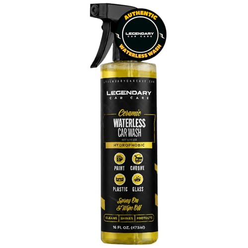 Legendary Ceramic Waterless Car Wash 16oz - High Gloss SiO2 Infused Detailing Spray - Hydrophobic Rinseless Car Wash & Exterior Spray Detailer