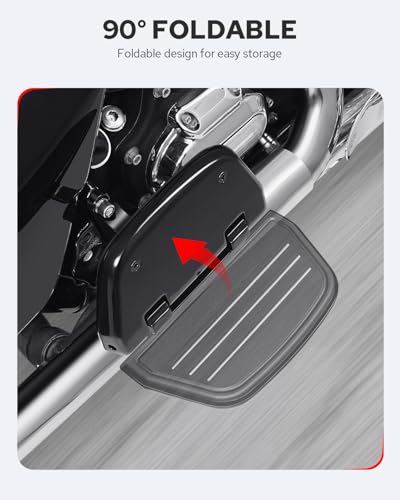 Benlari Passenger Floorboards Motorcycle Footboards Stainless Steel with Mount Kits Compatible with Harley Davidson Touring Road King Street Glide Road Glide Electra Glide 1993-2024 Streamline (Black) - color: BLACK