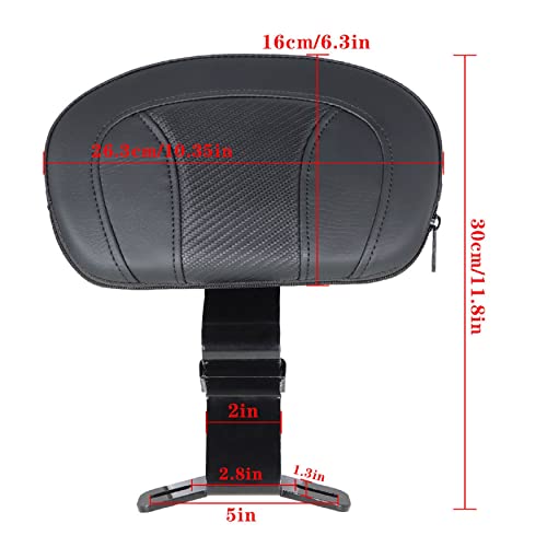 WFLNHB Motorcycle Front Driver Rider Backrest Pad Replacement for 2009-2022 Touring Road King Street Glide Electra FLHR CVO