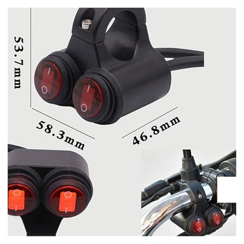 Motorcycle Handlebar Headlight Switch Dual Button Control 7/8inch 22mm Flasher Speaker Switch Fog Spotlight Switches